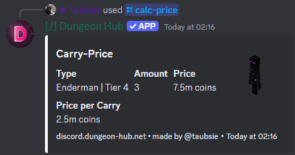 Example response of /calc-price Example response of /calc-price